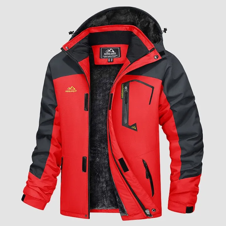 Men's Winter Jacket Water Repellent Ski Snow Jacket Warm Fleece Coat