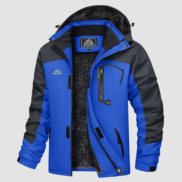 Men's Winter Jacket Water Repellent Ski Snow Jacket Warm Fleece Coat