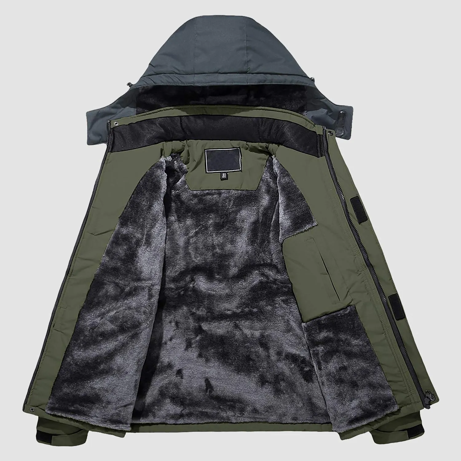 Men's Winter Jacket Water Repellent Ski Snow Jacket Warm Fleece Coat