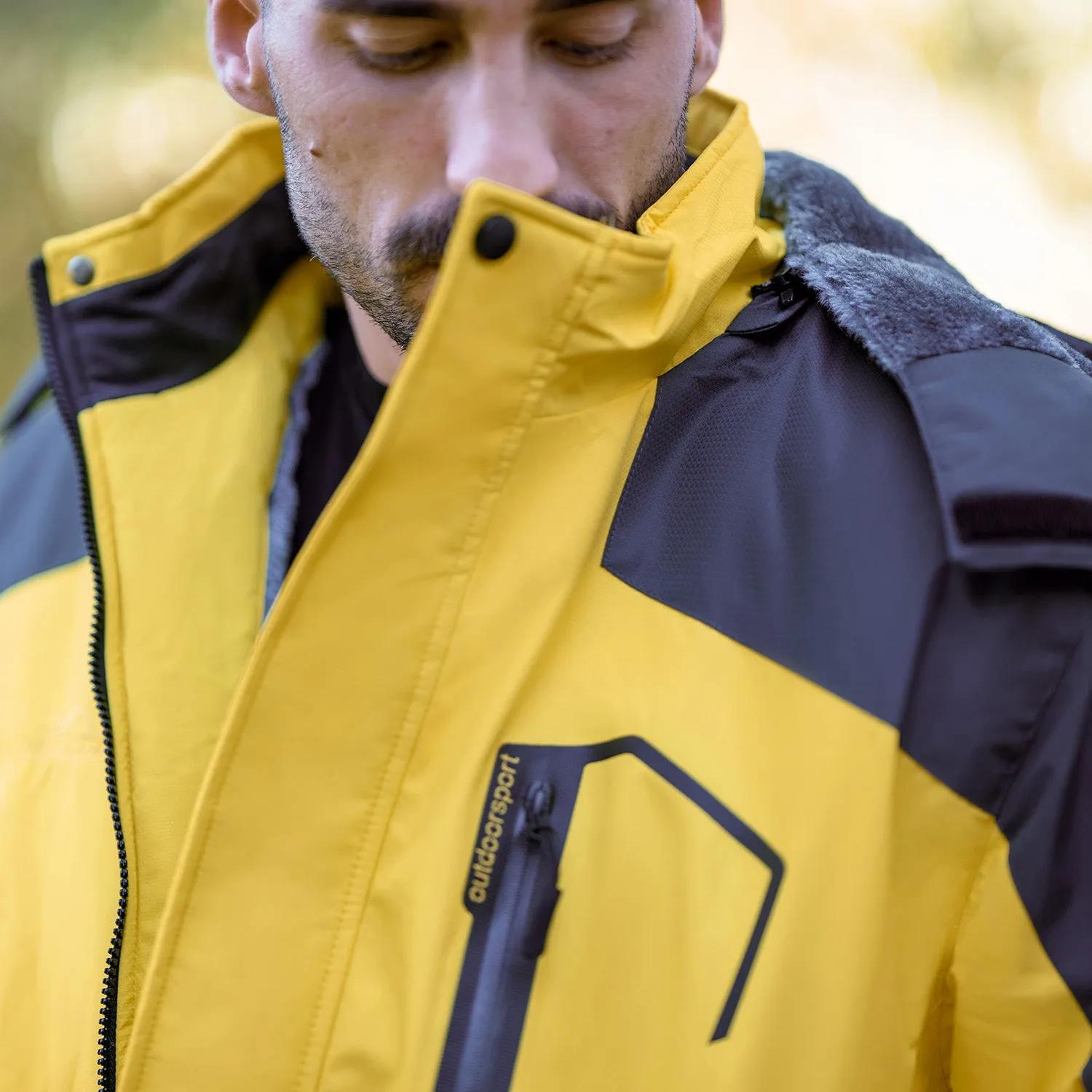 Men's Winter Jacket Water Repellent Ski Snow Jacket Warm Fleece Coat