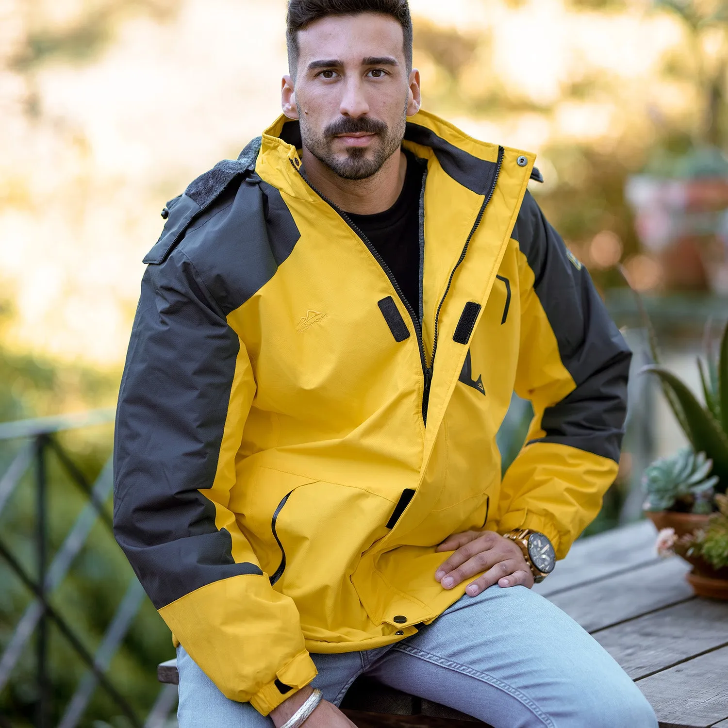 Men's Winter Jacket Water Repellent Ski Snow Jacket Warm Fleece Coat
