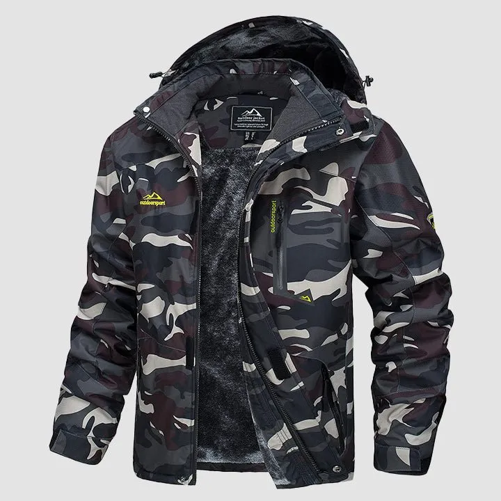 Men's Winter Jacket Water Repellent Ski Snow Jacket Warm Fleece Coat