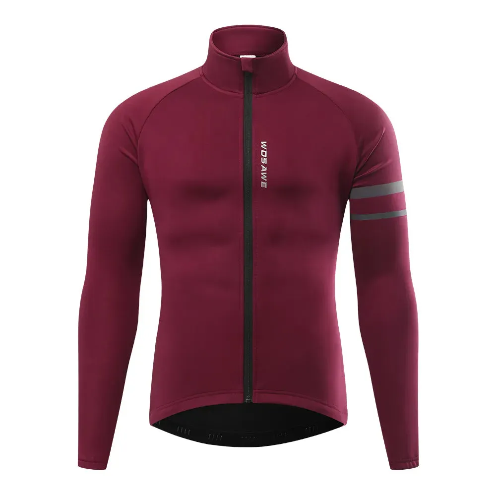 Men'sThermal Winter Cycling Jacket Fleece Lining Long Sleeve Jersey Windproof Running Riding Ciclismo Cycling Clothing