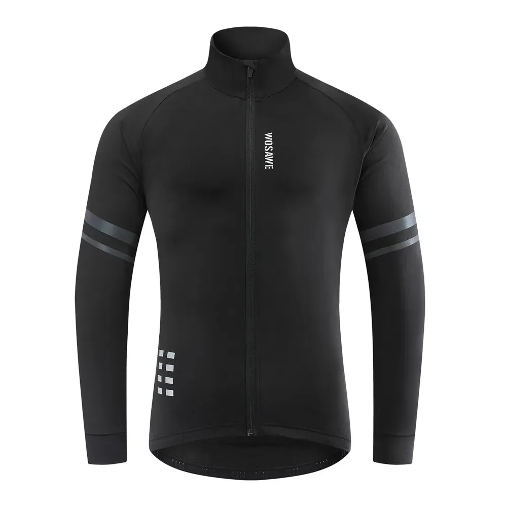 Men'sThermal Winter Cycling Jacket Fleece Lining Long Sleeve Jersey Windproof Running Riding Ciclismo Cycling Clothing