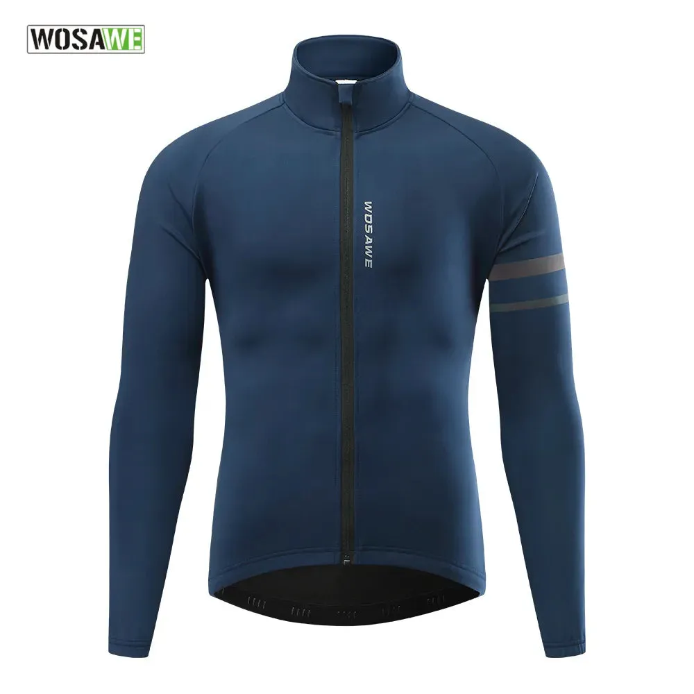 Men'sThermal Winter Cycling Jacket Fleece Lining Long Sleeve Jersey Windproof Running Riding Ciclismo Cycling Clothing