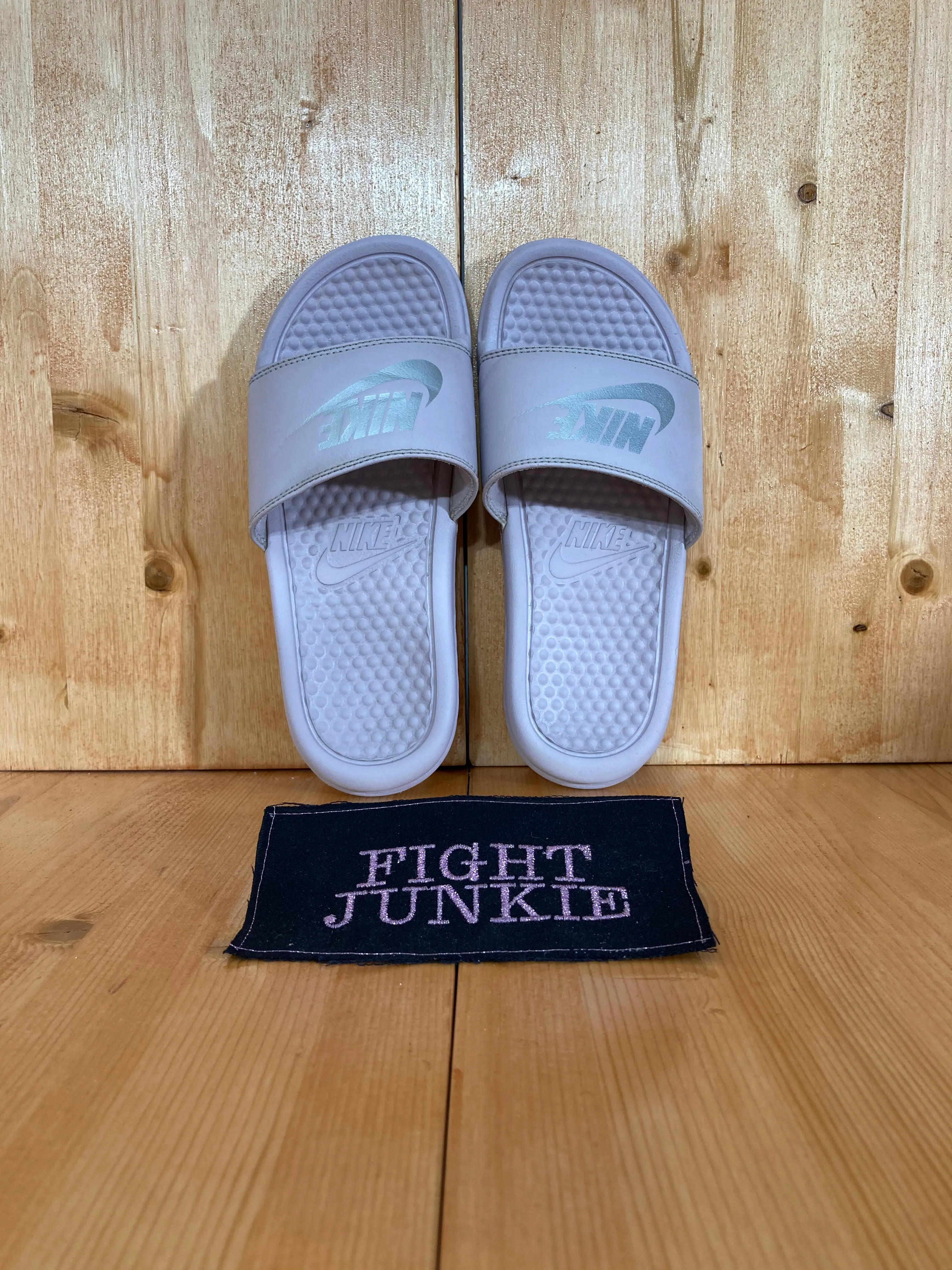 NIKE BENASSI JDI Women's Size 5 Slip On Sandals Slides Rose Gold