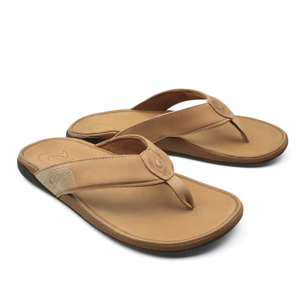 Olukai Men's Tuahine Leather Sandals - Golden Sand 10465-GSGS