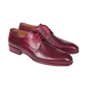 Paul Parkman Handmade Designer Shoes Hand Painted Burgundy Derby Oxfords (PM5616)