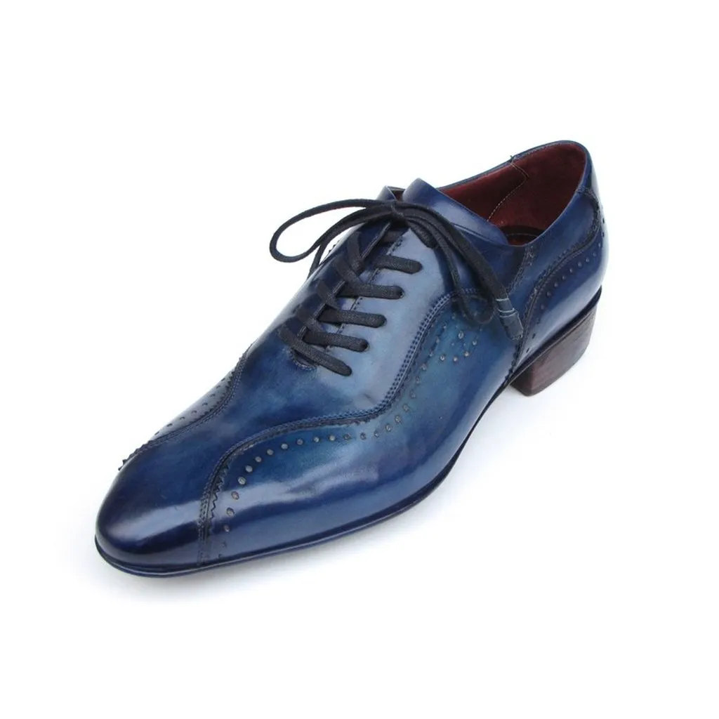 Paul Parkman Handmade Lace-Up Casual Shoes For Men Blue (ID#84654-BLU)