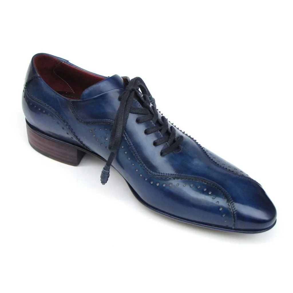 Paul Parkman Handmade Lace-Up Casual Shoes For Men Blue (ID#84654-BLU)