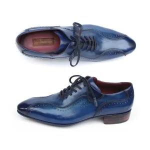 Paul Parkman Handmade Lace-Up Casual Shoes For Men Blue (ID#84654-BLU)