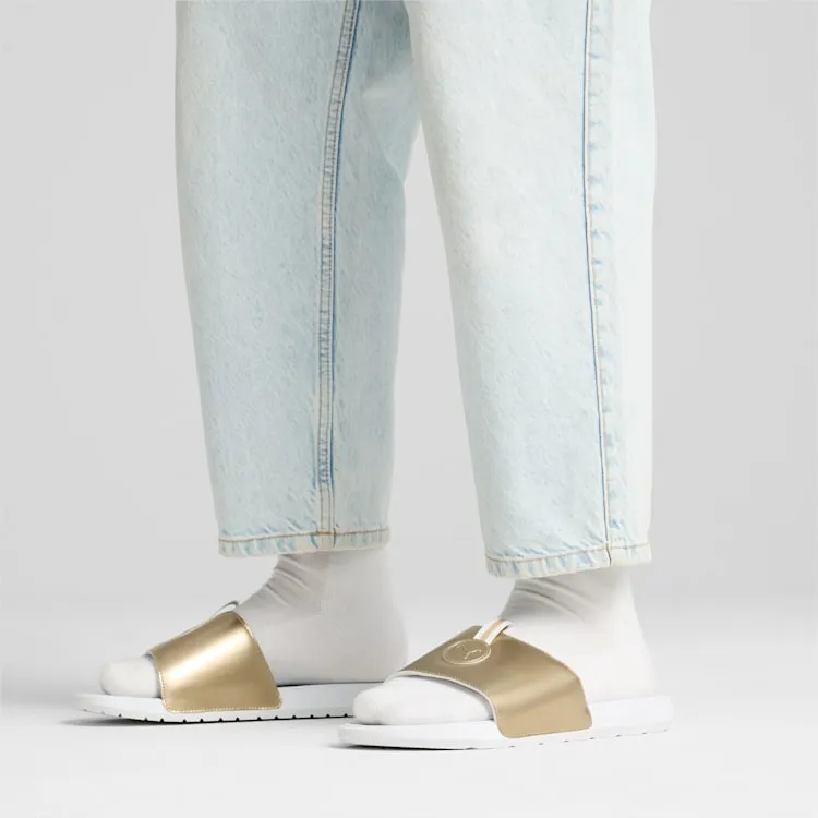 PUMA WOMEN'S COOLCAT 2.0 WHITE/GOLD SLIDES