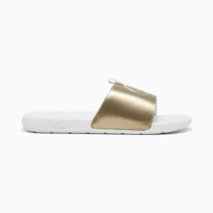 PUMA WOMEN'S COOLCAT 2.0 WHITE/GOLD SLIDES
