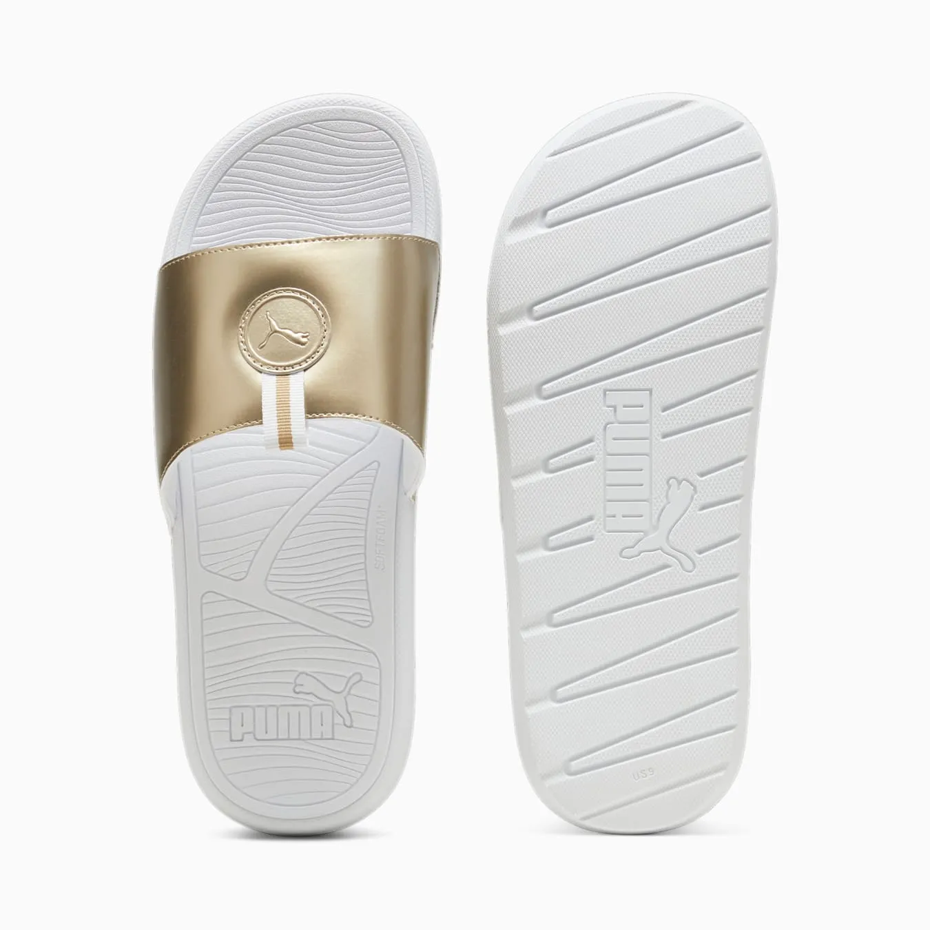 PUMA WOMEN'S COOLCAT 2.0 WHITE/GOLD SLIDES