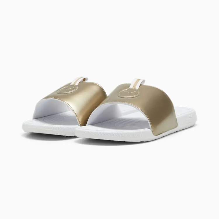 PUMA WOMEN'S COOLCAT 2.0 WHITE/GOLD SLIDES