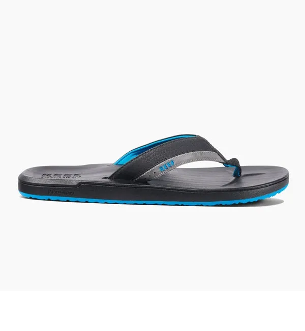 Reef Contoured Cushion Flip Flops  - Black/Grey/Blue