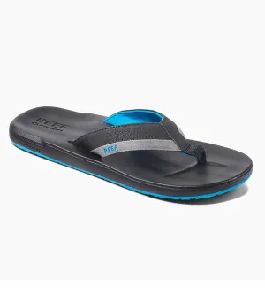 Reef Contoured Cushion Flip Flops  - Black/Grey/Blue