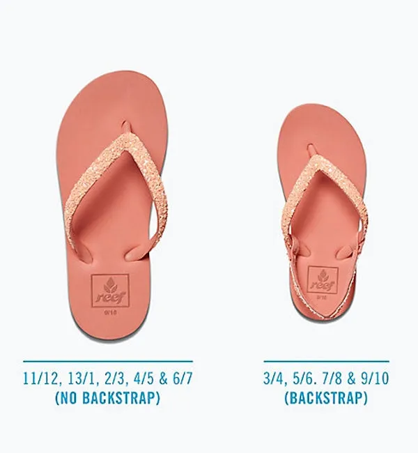 Reef Girls Little Stargazer Flip Flops - Coral