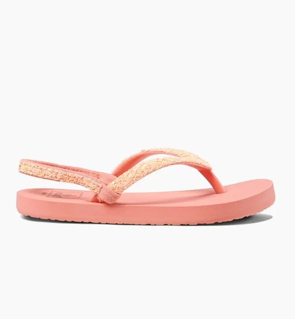 Reef Girls Little Stargazer Flip Flops - Coral