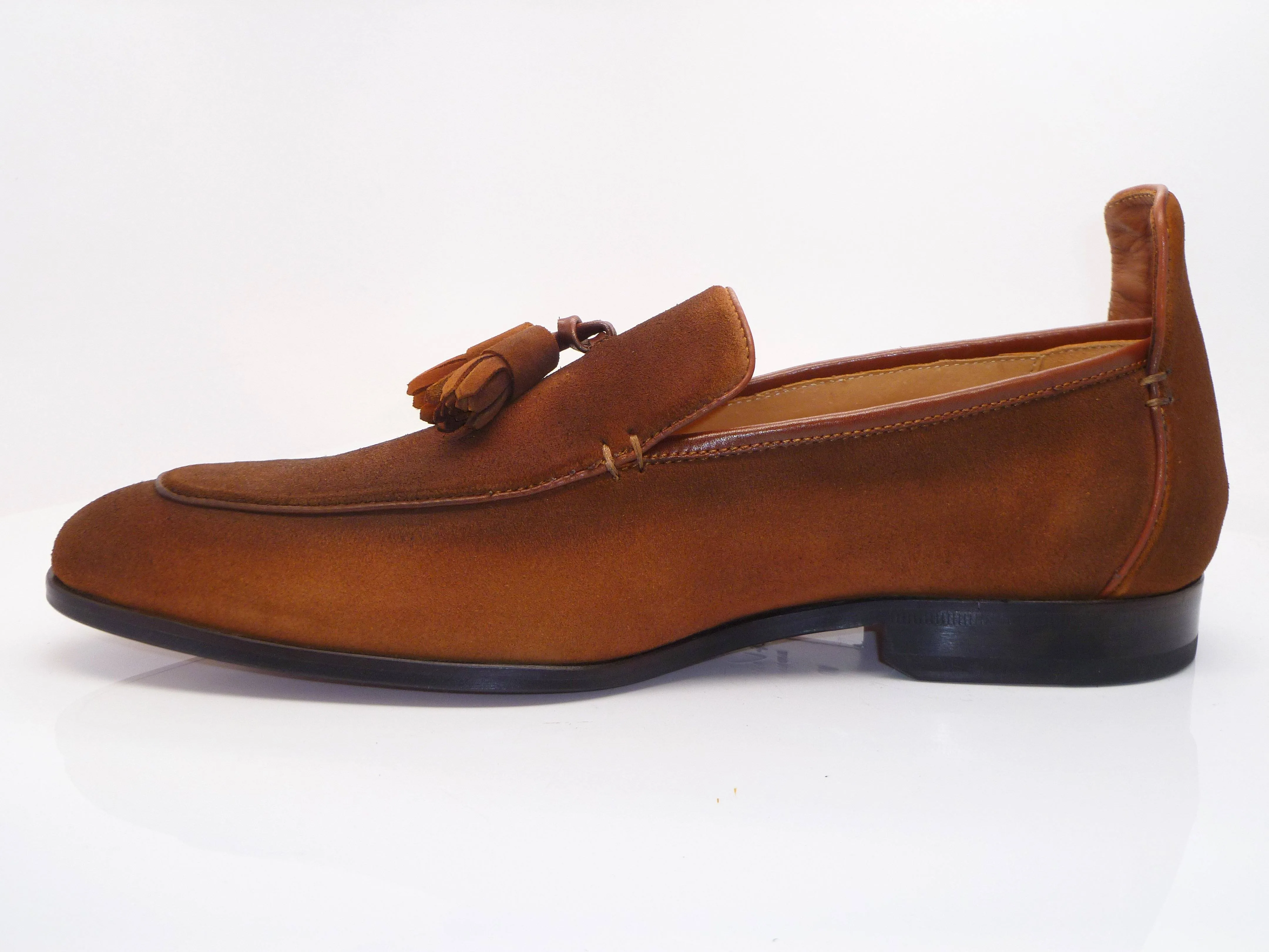 Suede Slip-On Tasseled Loafer Brown