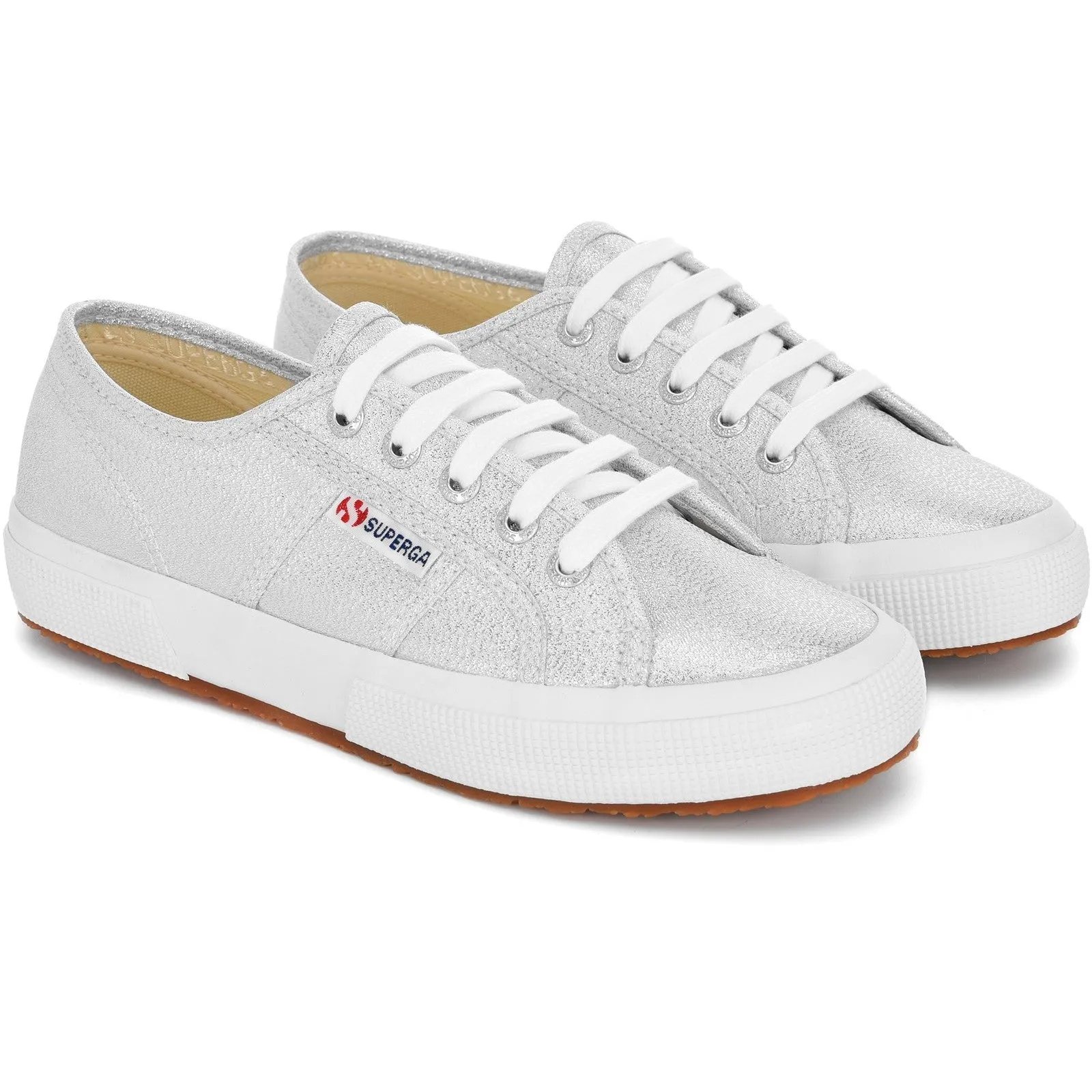Superga Womens 2750 Lamé Trainers - Grey