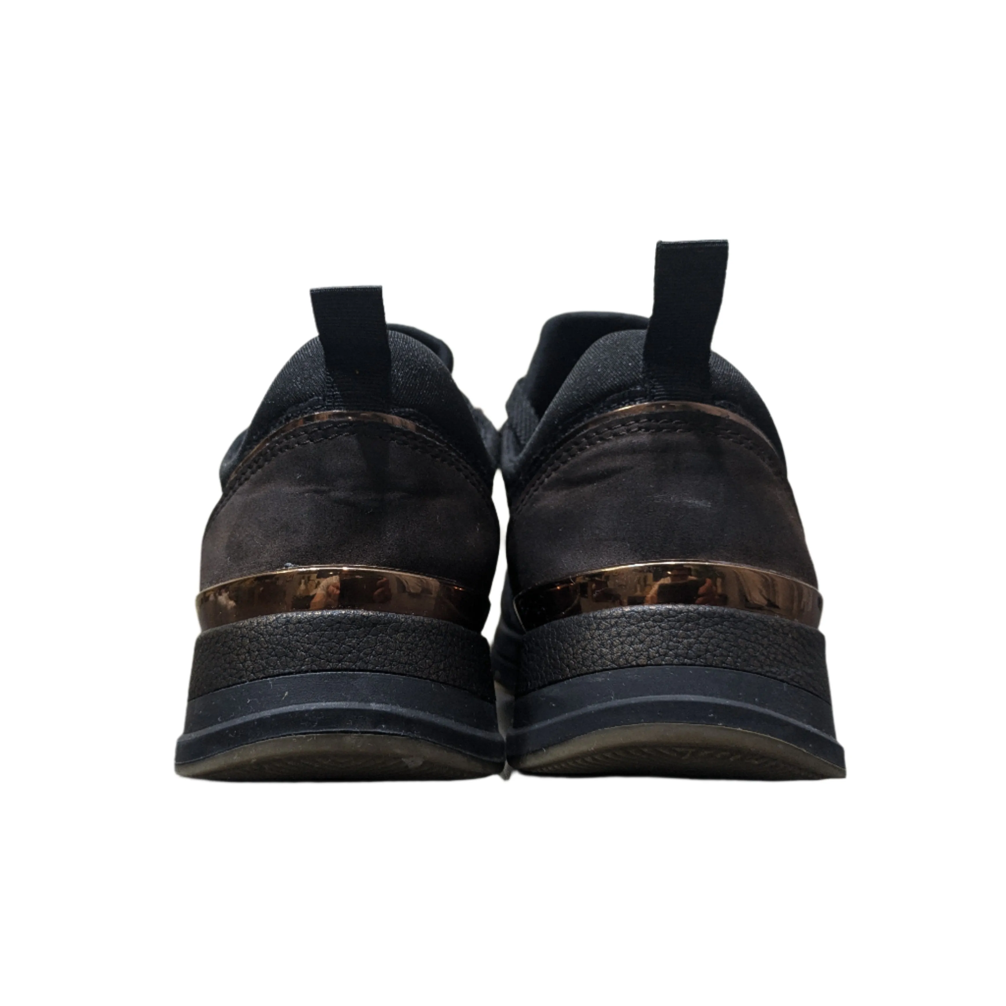 Tamaris Taja Side Zip Sparkle Trainer - Black Copper Size EU 40 / UK 7 / US 9