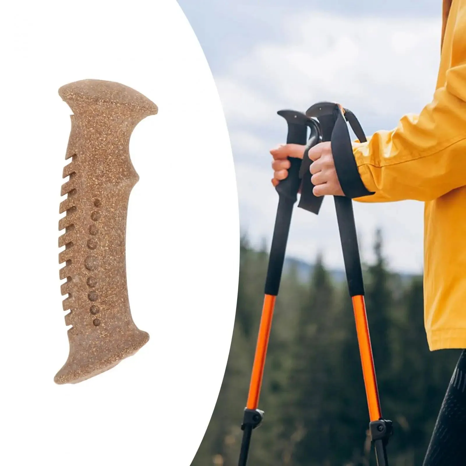 Trekking Poles Handle Tools Supplies Adapter Cane Handle for Rock Climbing Outdoor Camping Mountaineering Bicycle Handlebars