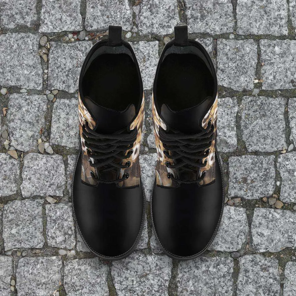 Vegan Leather Boots - All Over Beagle Print