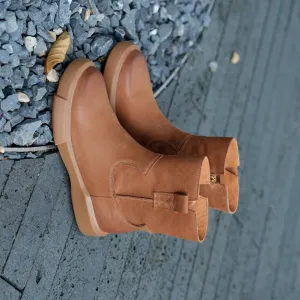 Waxing Leather Short Boots for Winter Side Zipper Chelsea Boots Black/Coffee