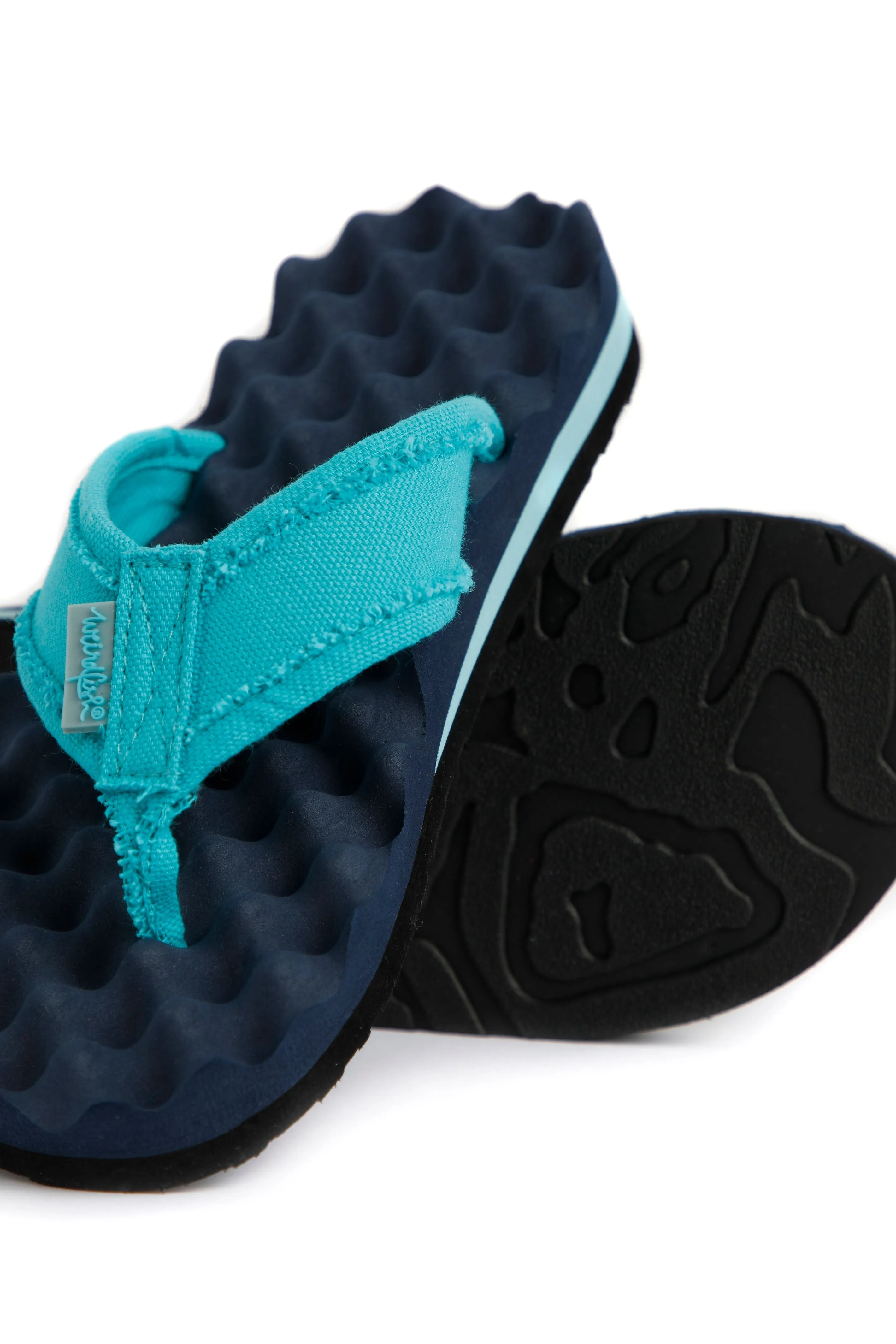 Weird Fish  Cayman Waffle Flip Flops- Navy