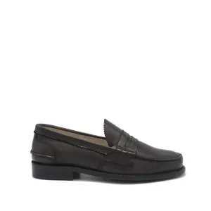 WOMAN PENNY LOAFER DARK BROWN LEATHER