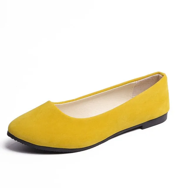 Women Flats Shoes 2019 Faux Suede Loafers Candy Color Shoes Woman Fur Flats Warm Ladies Shoes Black Boat Shoes