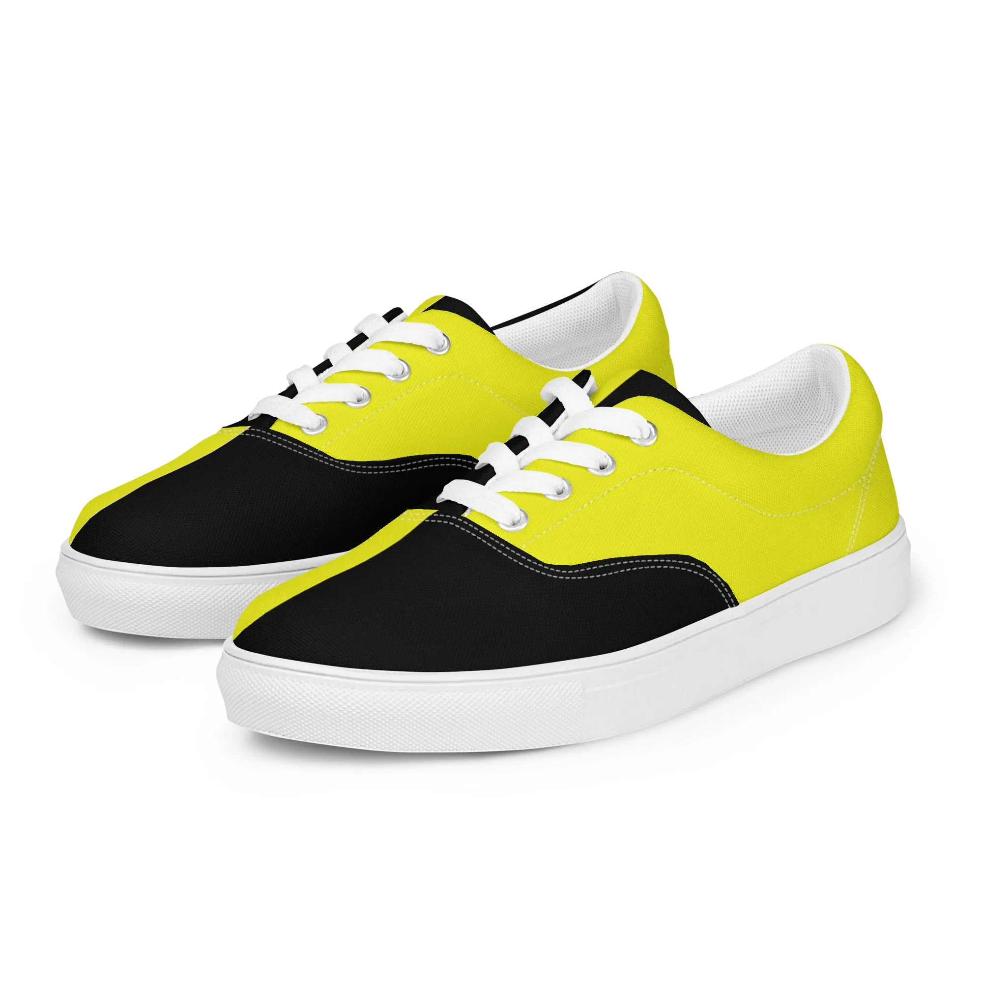 Women’s lace-up canvas shoes Neon Yellow