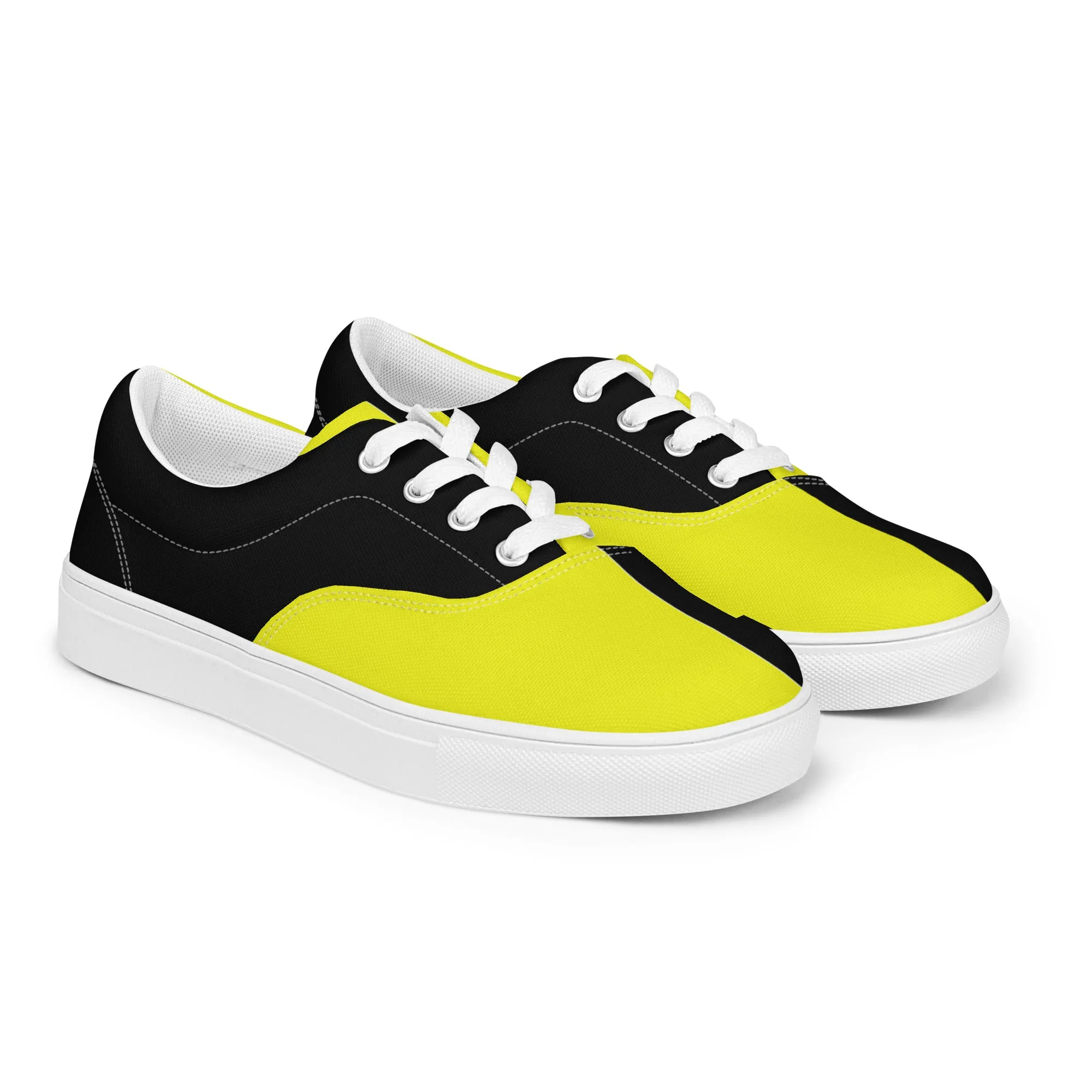 Women’s lace-up canvas shoes Neon Yellow